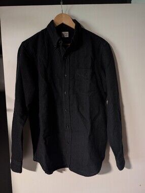 Orslow Mens Size 3 Wool Button Down Shirt Black Japanese Workwear